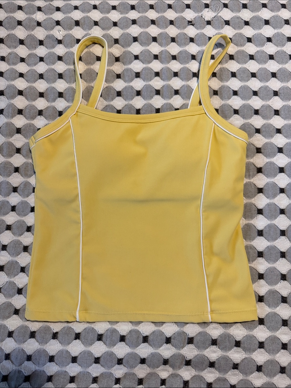WILO Yellow Spaghetti-Strap Piped Camisole with padded built in bra